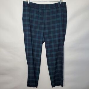 Talbots Hampshire Wool Blend Straight Leg Pants Size 20W Plaid Ankle Hi-Rise NEW